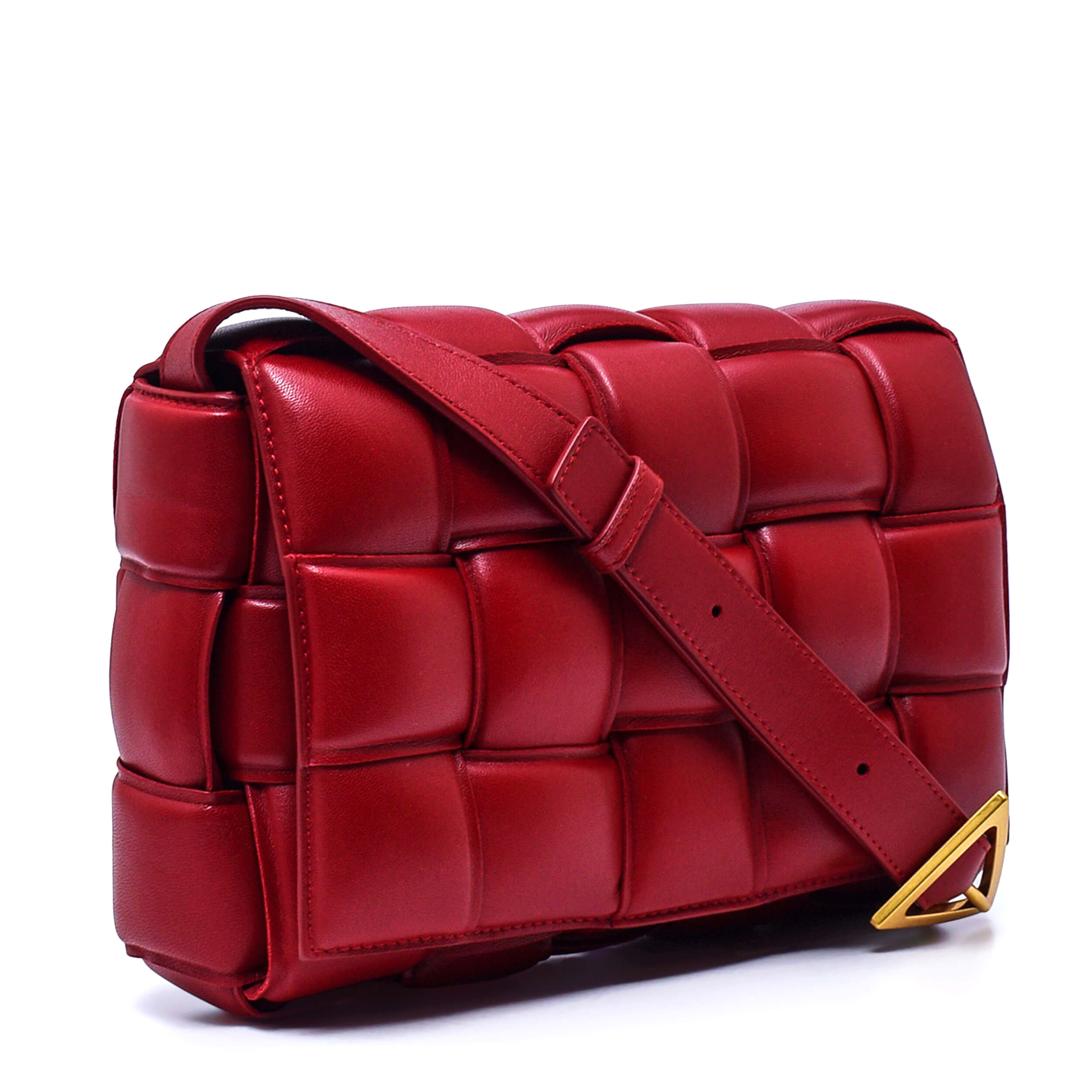 Bottega Veneta - Burgundy Red Leather Padded Cassette Bag / Değişim Bedeli